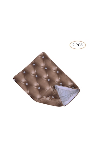 Skycity 2 Adet Şampanya Rengi 3d Deri Desenli Spandex Sandalye Örtüsü - Ev Otel Dekorasyonu, Esnek, Yıkama Uygun Şampanya