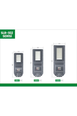 Dls 100w Profesyonel Solar Sokak Armatürü Tüm Gece Aydınlatma Güneş Enerjili Slr-102-100-01