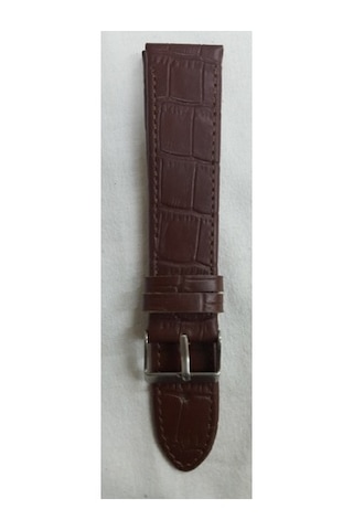 Kahve Kroko Baskı Deri Saat Kordonu Kayışı 20 Mm