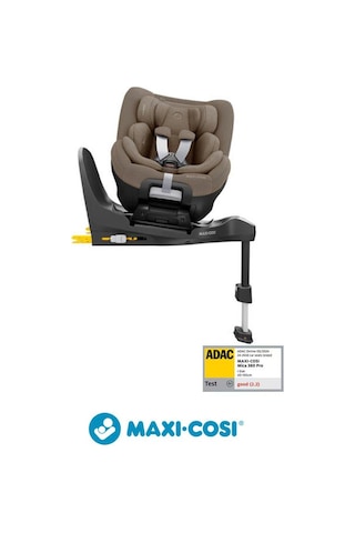 Maxi-Cosi Mica 360 Pro I-Size Dünyanın Ilk Kızaklı, Araç Dışına Çıkabilen Adac'lı Isofix'li 360 Dönebilir Yatabilir 0-18 kg Bebek Oto Koltuğu Authentic Truffle