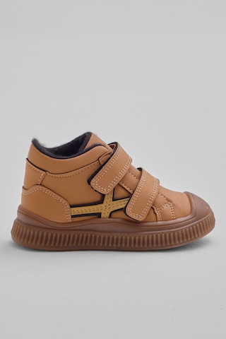 Tonny Black Esnek Termo Taban Çift Cırtlı Şerit Desenli Çocuk Unisex Camel Spor Kısa Bot Tbrzn015 Camel