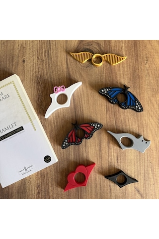 Kitap Ayracı - Sayfa Tutucu - Tek El Kitap Okuma Aparatı Beyaz Kedi