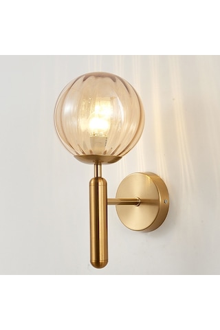 Yuvarlak Cam Led Duvar Işığı For Without Light Bulb Diğer Siyah Altın