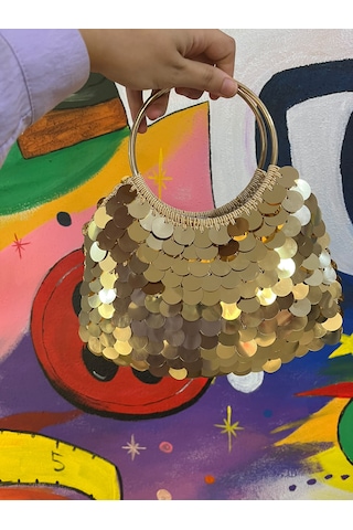 Yıldıztuhafiye Pullu Abiye Çanta Altın-gold