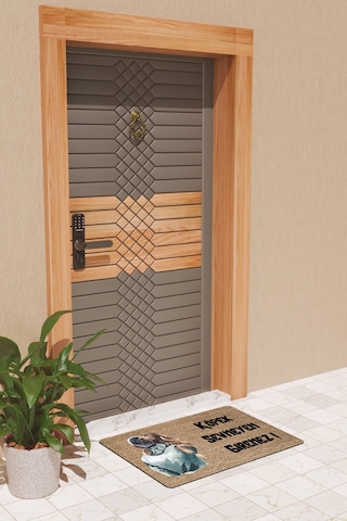 Rugmood Modern Dijtal Baskı Köpek Sevmeyen Giremez2 Kapı Önü Paspası Çok Renkli