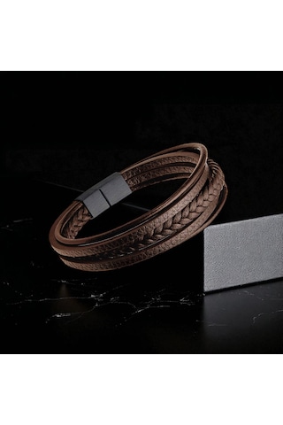 Fm Kahverengi Çoklu Deri Bileklik 31833b1d3 Kahverengi