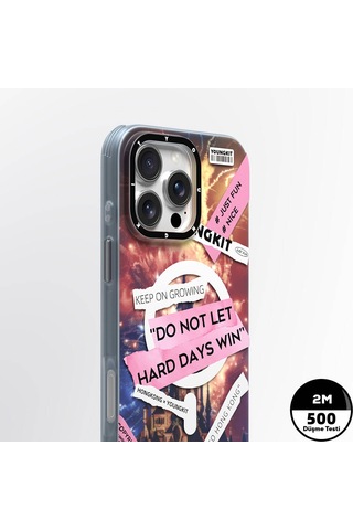 Apple iPhone 16 Pro Uyumlu Kılıf Magsafe Şarj Özellikli Youngkit A-city Serisi Kapak Pembe