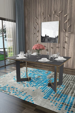 Asra Trend %100 Mdflam Yemek Masası Ym-02 Antrasit Antrasit