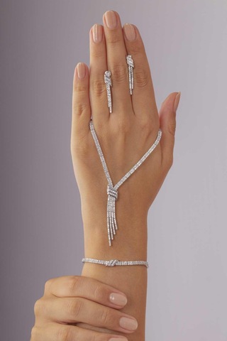 Gümüş Pazarım Su Yolu Kemerli 925 Ayar Gümüş Düğün Set Gümüş