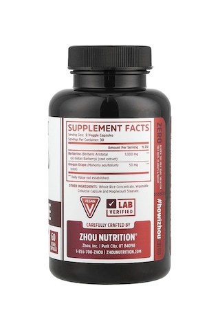Zhou Nutrition, Berberine With Oregon Grape, 60 Veg Capsules