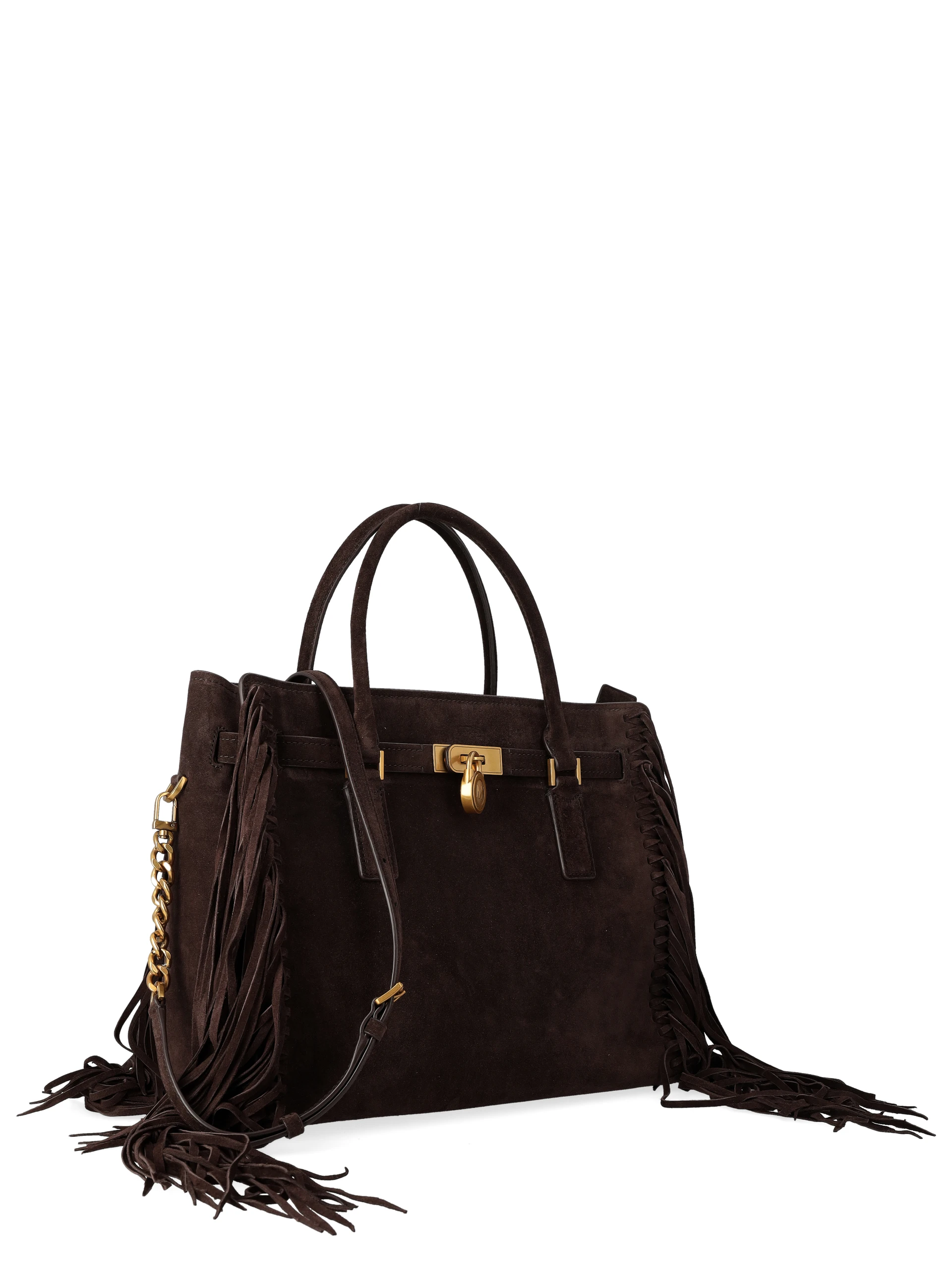Michael Kors Hamilton Moderne Büyük Püsküllü Süet Omuz Ve El Çantası Siyah