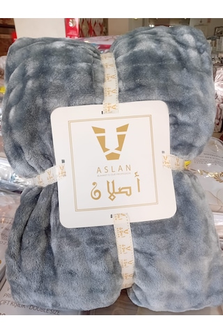Aslan Bubble Desen / Mevsimlik / Hafif / Lüx / Modern / Çift Kişilik Battaniye Antrasit