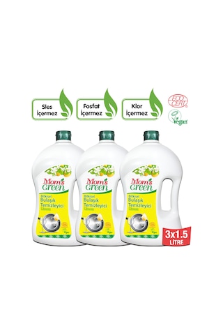 Mom's Green Bitkisel Elde Bulaşık Temizleyici Limon 3 x 1500 ML
