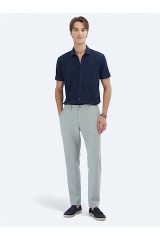 Kip Lacivert Düz Regular Fit Casual Pamuk Karışımlı Gömlek Lacivert