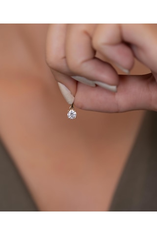 Bayar Gold 14 Ayar Altın Tektaş Kolye Ucu Sarı Altın