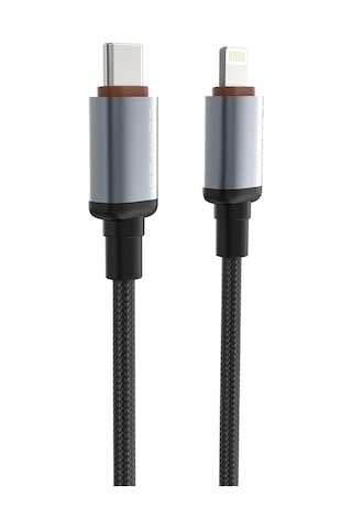 Lenyes LC528 Type-C To Lightning 27W Hızlı Şarj Özellikli Örgülü Data Ve Şarj Kablosu 1 M Siyah