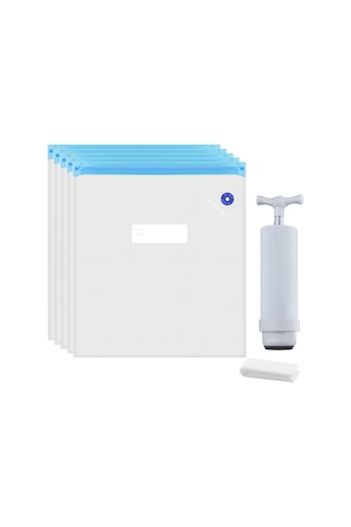 Konesam 3d Yazıcı Malzemesi Vakum Sıkıştırma Çanta Seti - 5 Adet Depolama Çantası + El Vakum Pompa + Kapama Klipsi