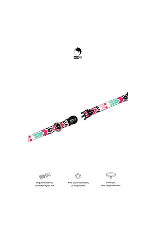 Aztec Light Kedi Boyun Tasması, Boğulma Önleyici Kilitli, Zil Hediyeli Pembe, Fuşya, Mint