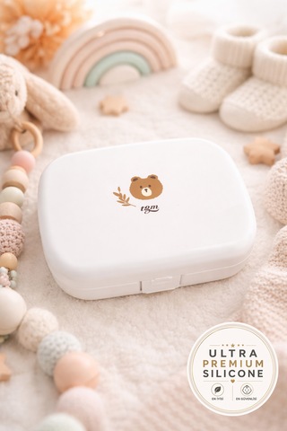 Tgm Baby Ultra Premium Silikon Tavşan Eldiveni Diş Kaşıyıcı Özel Taşıma Kablı Açık Pembe