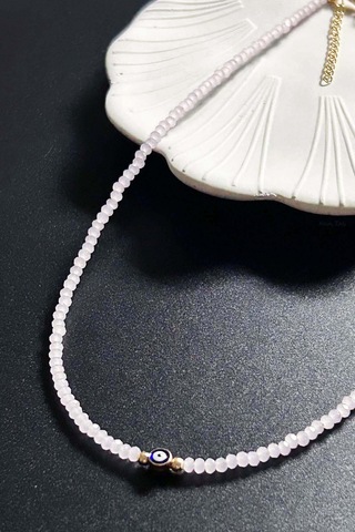 Nazar Boncuklu, Pembe Taşlı Kolye 428 Pembe