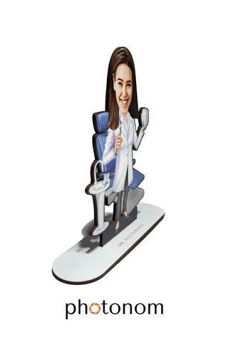 Kişiye Özel Mdf Karikatür Figür - Diş Hekimi İçin Hediye