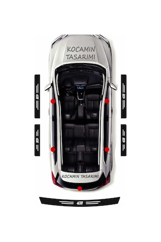 Peugeot 408 Uyumlu Karbon Eşik Koruma Seti Araç Kapı Bagaj Çizilme Önleyici 408 Yazılı