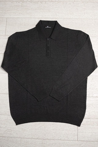 Woolen World Polo Yaka Battal Büyük Boy Yünlü Triko Kazak Antrasit