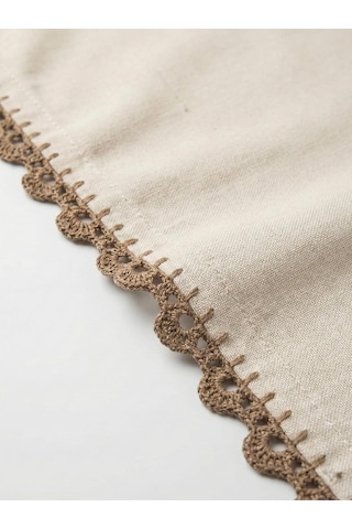 Canvas Runner El Yapımı Modern Dantel Detaylı, 40x140 Cm Masa Üstü Dekoratif Örtü Diğer
