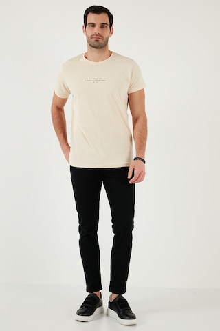 Buratti Pamuklu Slim Fit Bisiklet Yaka Erkek T Shirt 541Ifit Bej