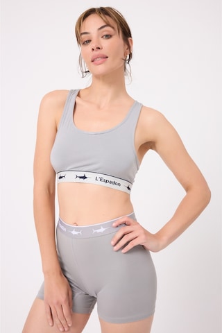 Athleshorts Yüksek Bel Kadın Uzun Boxer Şort -3276 Gri