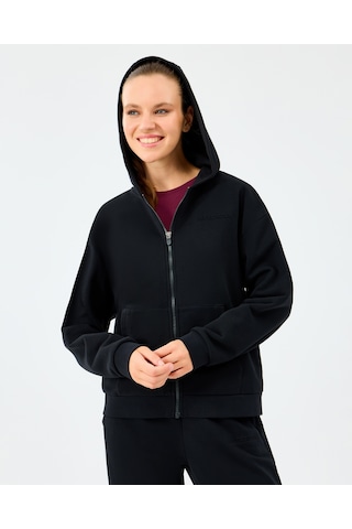 Skechers W Essential Full Zip Sweatshirt Kadın Siyah Sweatshirt S2610016-3817 Siyah