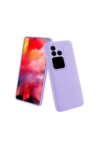 Vivo V30 Pro Uyumlu Silikon Kılıf - Kamera Korumalı Esnek Pastel Renk Kapak - Lila