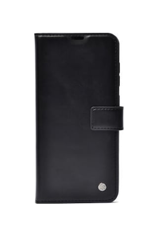 Tecno Camon 16 Uyumlu Kartlık Bölmeli Suni Deri Standlı Kar Deluxe Kapaklı Kılıf Siyah