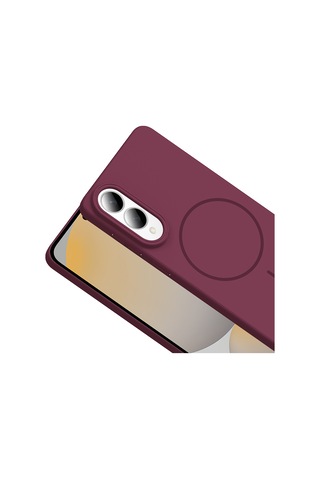 Galaxy Uyumlu S25 Edge Kılıf M-safe Şarj Özellikli Ruby Sert Kılıf Mürdüm