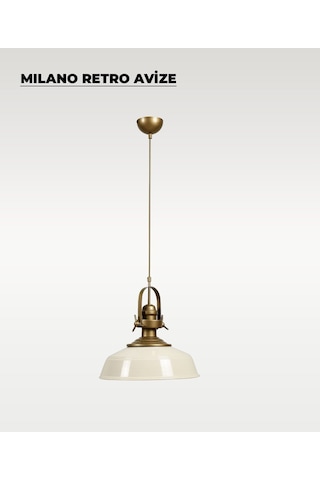 Milano Retro Avize Beyaz / Metal - E27 Duylu Beyaz