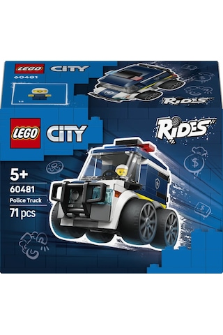 LEGO® City Araçlar – Polis Kamyonu 60481 - 5 Yaş Üzeri Çocuklar için Polis Memuru Minifigürü İçeren Oyuncak Yapım Seti (71 Parça)