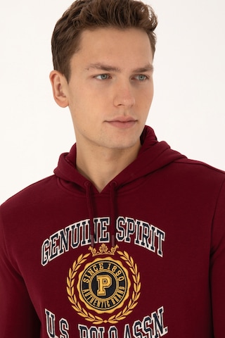 U.S. Polo Assn. Erkek Regular Fit Kapüşonlu Şardonlu Bordo Sweatshirt 50308999-VR014