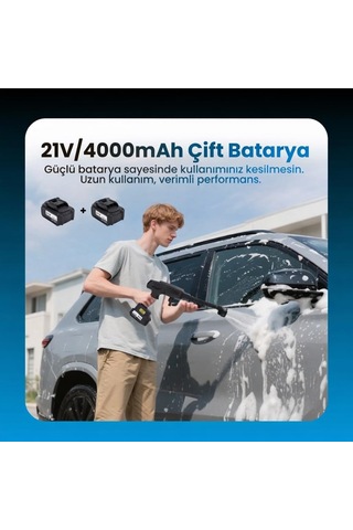 Storeşahin 21v 4000mah Li-ion Kablosuz Yıkama Tabancası Siyah Shn0720