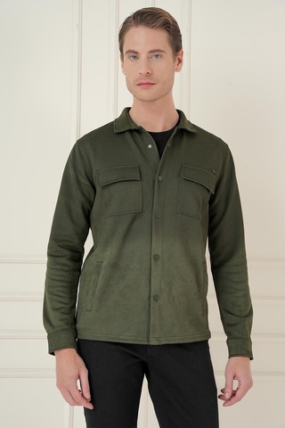 Efor G 1578 Slim Fit Haki Klasik Gömlek Haki