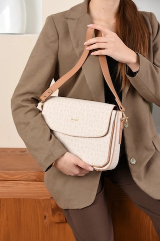Just Polo Kadın Orijinal Just Polo Baskılı Büyük Boy Şık El Ve Omuz Çantası Shoulder Bag Ebat: 29 X 25 Cm Krem - Camel
