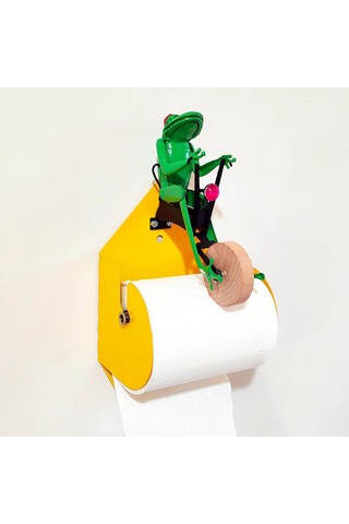 Banyo Kullanımı İçin Kurbağa Bisiklet Kağıdı Havlu Tutucu Yeşil