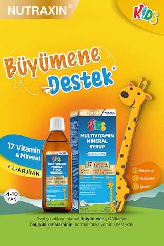 Nutraxin Kids Multivitamin Mineral Şurup 150 Ml 2 Adet