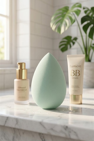 Makyaj Süngeri Yeşil Beauty Blender Fondöten Ve Kapatıcı Uygulama Süngeri, 6 Cm
