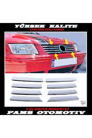 Vw Bora Krom Ön Panjur 8 Prç. 1998-2005 P. Çelik