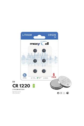 Maxycell 6 Adet Cr1220 Dl1220 1220 Lır1220 3v Maxycell Lityum Pil Lityum Düğme Pil