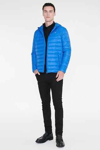 AC&Co / Altınyıldız Classics Erkek Saks Standart Fit Normal Kesim Kapüşonlu Mont Saks
