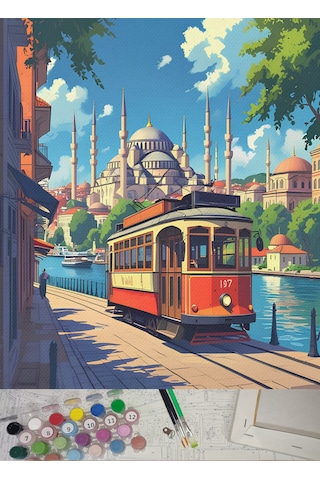 Sayılarla Boyama Hobi Seti L Çıtalı 40x50 Cm - Nostalji