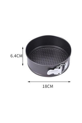 Vkemall 18 Cm Çelik Kek Kalıbı, Konuşabilir Tabanı, Anti Yapışkan Kaplama, Ev Fırınlama, Mousse/pasta İçin Siyah Gri