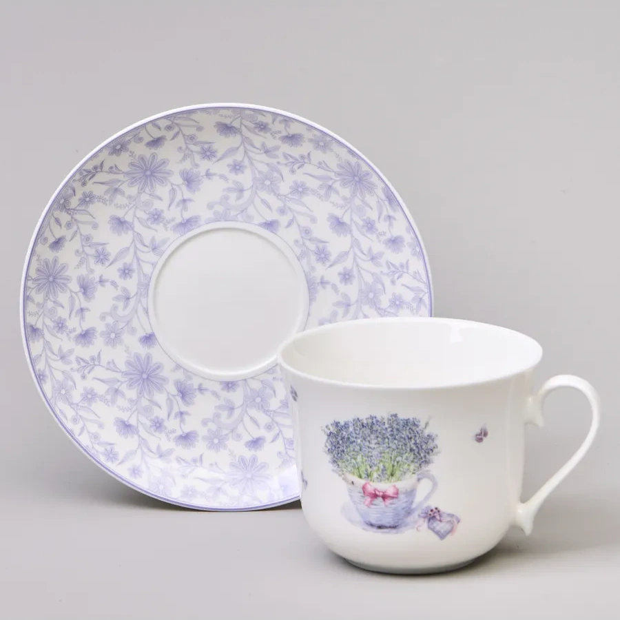 Lefard 450 Ml Hediye Fincan Takımı "lavanta Baharı" Porselen 307757904 Beyaz