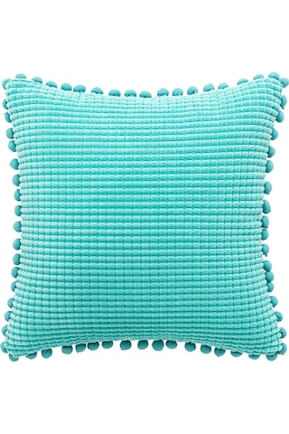 Wezone Mutfak Ve Oturma Odası İçin Modern Mavi Mısır Tanesi Dokulu Kadife Yastık Kılıfı - 45x45 Cm, Yastık Yok Diğer